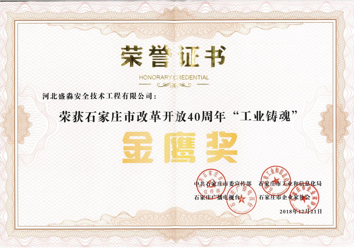 改革開放40周年“工業(yè)鑄魂”金鷹獎(jiǎng)